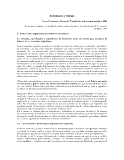 Feminismo y Trabajo - Frente Feminista MA