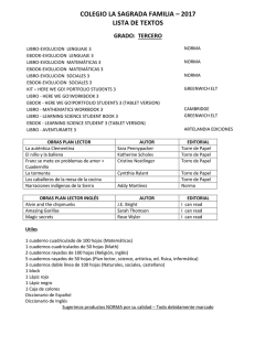 2017 lista de textos - Colegio La Sagrada Familia de Valledupar