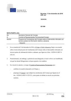 15310/16 clr/ANA/og 1 DG G 3 B 1. En su reuni&oacute;n del 5 de