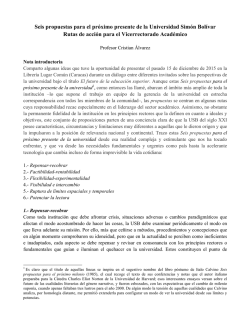 Seis propuestas para el pr&oacute;ximo presente de la