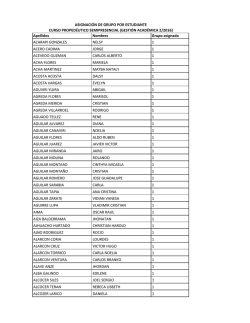Apellidos Nombres Grupo asignado ACARAPI GONZALES NELSY