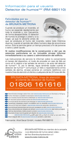 Informaci&oacute;n para el usuario Detector de humosstar