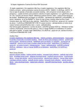 El Sapito Vegetariano Cuentos De Ahora PDF