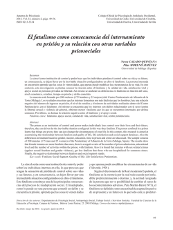 El fatalismo como consecuencia del internamiento en prisi&oacute;n y su