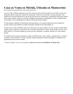 Casa en Venta en M&eacute;rida, Ubicada en Montecristo