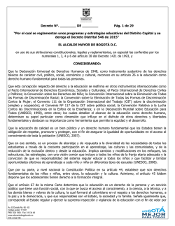 Por el cual se reglamentan unos programas y estrategias