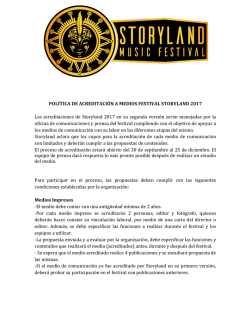 POL&Iacute;TICA DE ACREDITACI&Oacute;N A MEDIOS FESTIVAL STORYLAND