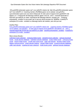 Que Entrenador Quiero Ser Una Vision Interior Del Liderazgo