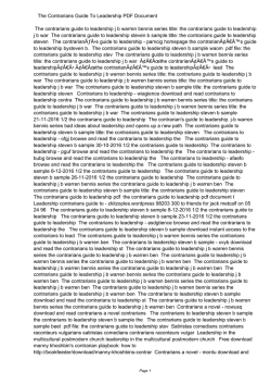 The Contrarians Guide To Leadership PDF