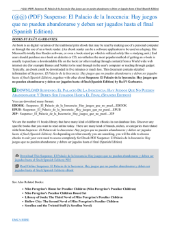 (@@)  Suspenso: El Palacio de la Inocencia: Hay juegos que