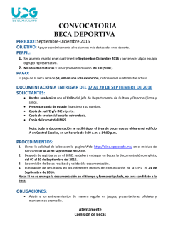 CONVOCATORIA BECA DEPORTIVA