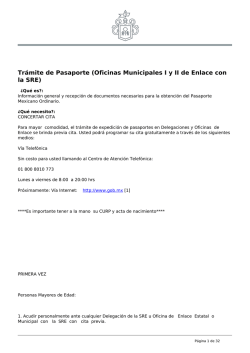 Tr&aacute;mite de Pasaporte (Oficinas Municipales I y II de Enlace con la