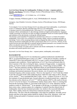 Low Level Laser Therapy for Tendinopathy. Evidence of A Dose