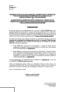 comunicado - Consejo Nacional de la Magistratura