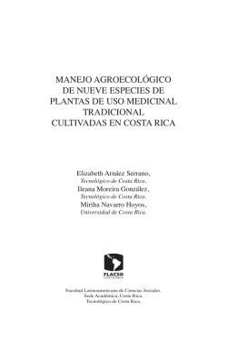 manejo agroecol&oacute;gico de nueve especies de plantas de uso