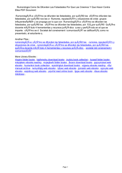 Rumorologia Como Se Difunden Las Falsedades Por Que Las