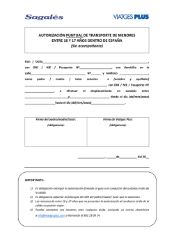 AUTORIZACI&Oacute;N PUNTUAL DE TRANSPORTE DE MENORES