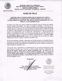 AVISO DE FALLO