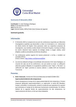 Seminario El Almendro 2016 Informaci&oacute;n Ponentes