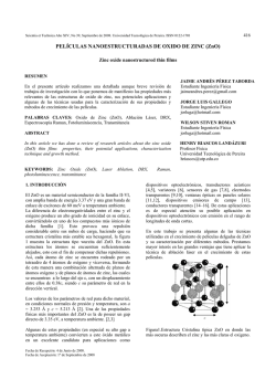 PEL&Iacute;CULAS NANOESTRUCTURADAS DE OXIDO DE ZINC (ZnO