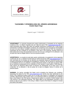 TAXONOM&Iacute;A Y EPIDEMIOLOG&Iacute;A DEL G&Eacute;NERO