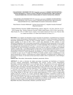 PARASITISMO Y DISTRIBUCI&Oacute;N DE Campoletis sonorensis