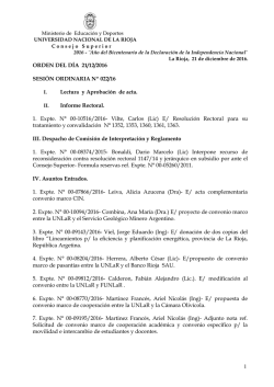 orden del d&iacute;a - Universidad Nacional de La Rioja