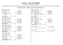 Programaci&oacute;n Acad&eacute;mica del Segundo Semestre