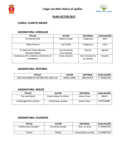 Plan Lector 4to Medio - Colegio San Pedro Nolasco de Quillota
