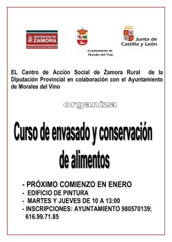 pr&oacute;ximo comienzo en enero - Ayuntamiento de Morales del Vino