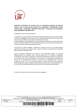 Anulaci&oacute;n convocatoria de selecci&oacute;n para la contrataci&oacute;n temporal