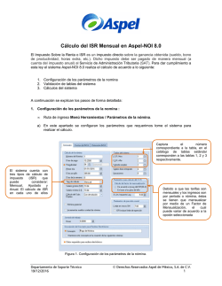 C&aacute;lculo mensual del ISR en Aspel