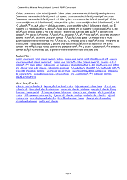 Quiero Una Mama Robot Infantil Juvenil PDF