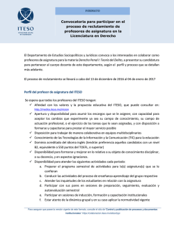 Convocatoria para profesor de asignatura de "Derecho Penal I"
