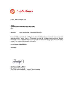 Sullana, 19 de diciembre de 2016 Se&ntilde;ores