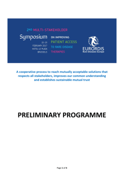 PRELIMINARY PROGRAMME