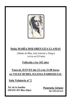 Funeraria Soriano - Ayuntamiento de V&eacute;lez Rubio