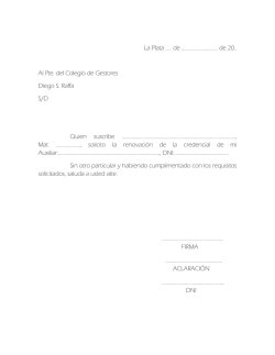 La Plata &hellip;.. de &hellip;&hellip;&hellip;&hellip;&hellip;&hellip;&hellip;&hellip;&hellip;&hellip; de 20.. Al Pte. del Colegio de