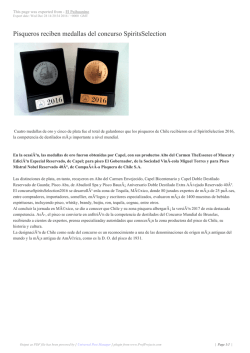 Pisqueros reciben medallas del concurso