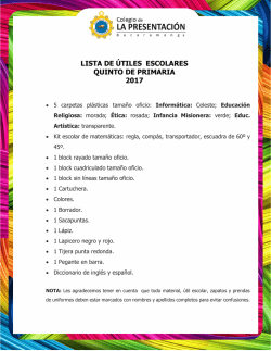 LISTA DE &Uacute;TILES ESCOLARES QUINTO DE PRIMARIA 2017