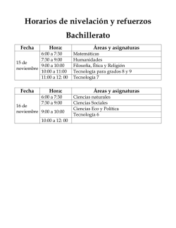 Programaciones de Nivelaciones y Refuerzos