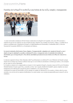 Familias de la Regi&Atilde;&sup3;n recibir&Atilde;&iexcl;n una boleta de luz