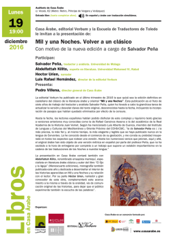 Hoja de sala de la presentaci&oacute;n