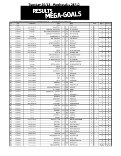 Tuesday 20/12 - Wednesday 28/12