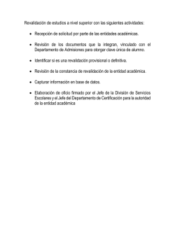 Revalidaci&oacute;n de estudios a nivel superior con las siguientes