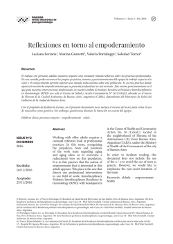 Reflexiones en torno al empoderamiento
