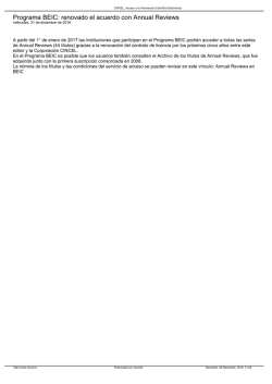 Programa BEIC: renovado el acuerdo con Annual Reviews