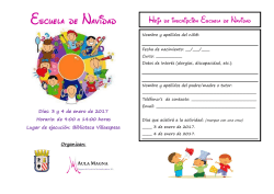 SOLICITUD DE INSCRIPCION ESCUELA DE NAVIDAD