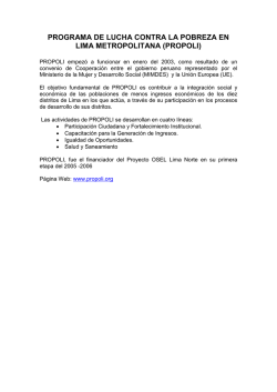 programa de lucha contra la pobreza en lima metropolitana