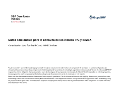 Datos adicionales para la consulta de los &iacute;ndices IPC y INMEX